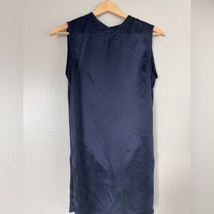Sleeveless Navy Mini-Dress - 100% silk